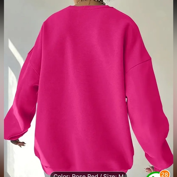 New Temu Hot Pink Crewneck Sweatshirt - Picture 2 of 4